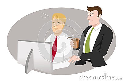 Office guy bothering Vector Illustration