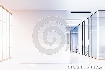 Office hall with marble reception Stock Photo