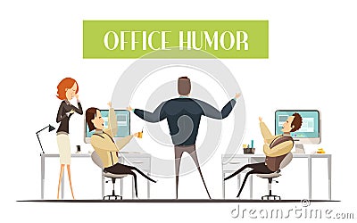 Office Humor Cartoon Style Illustration Vector Illustration