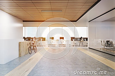 Office interior with a bike, toned Stock Photo