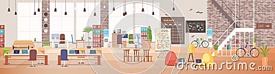 Office Interior. Coworking Workspace. Vector. Vector Illustration