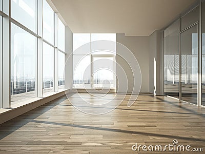 Office interior with glass wall Stock Photo