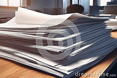 office interior. office interior with folders, documents and papers. 3 d illustration.office interior. office interior with folder Cartoon Illustration