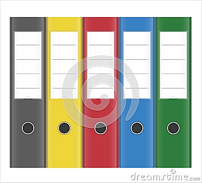 Office Lever Arch Ringbinder Folders Vector Illustration