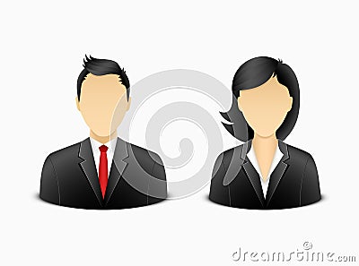 Office man and woman avatar Vector Illustration