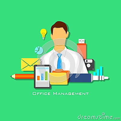 Office Management Vector Illustration