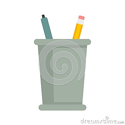 Office manager pens icon flat isolated vector Cartoon Illustration