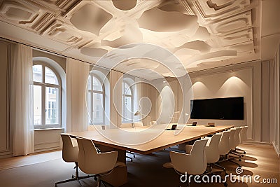 Office meeting room of Provencal Style Use a mix. AI Generated Stock Photo