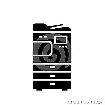 Office multifunction copier machine silhouette icon Vector Illustration