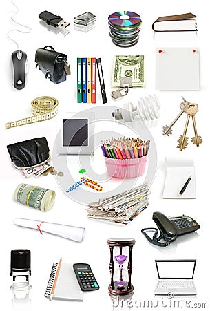 Office objects collection Stock Photo