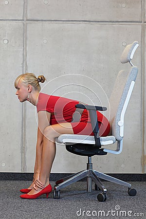 Office occupational disease prevention Stock Photo