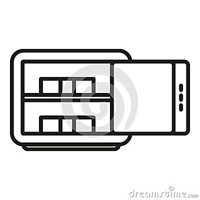 Office open money safe icon outline vector. Currency stack Stock Photo