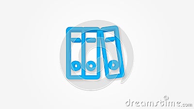 office paper file folder realistic icon. 3d line vector illustration. Top view Vector Illustration