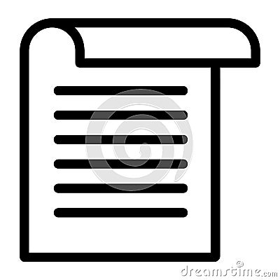 Office paper icon, outline style Vector Illustration