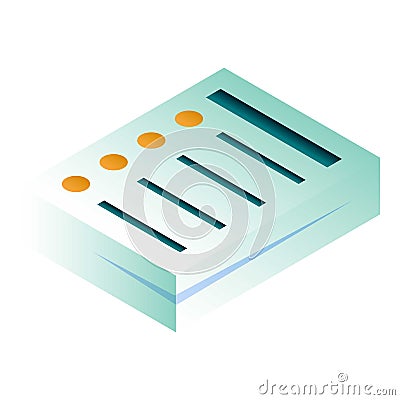 Office paper stack icon, isometric style Vector Illustration