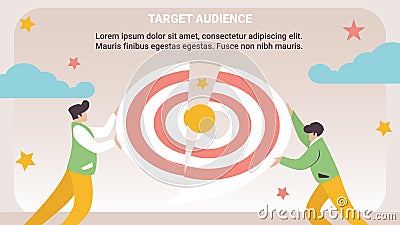 Office People Assembling Target Pieces Business Vector Illustration