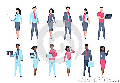 Office people set. Businessman characters secretary woman employee business professional person. Vector cartoon human Vector Illustration