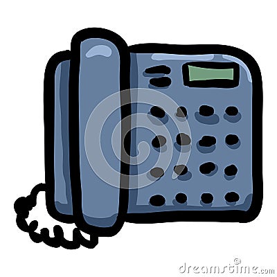 Office Phone Hand Drawn Doodle Icon Vector Illustration