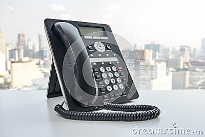 Office Phone - IP Phone Stock Photo