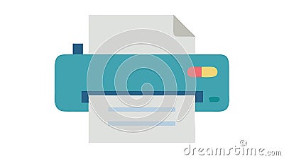 Office Printer with Document Output Printing Icon, vector design Generative AI Vector Illustration
