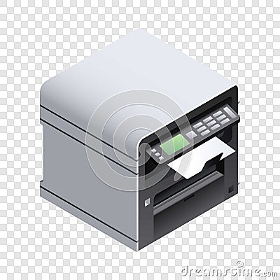 Office printer icon, isometric style Vector Illustration