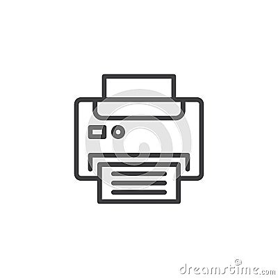 Office printer outline icon Vector Illustration