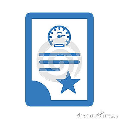 Office project file icon / blue color Vector Illustration