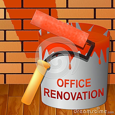 Office Renovation Means Company Upgrading 3d Illustration Stock Photo