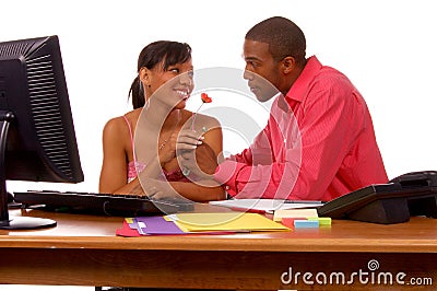 Office Romance Stock Photo