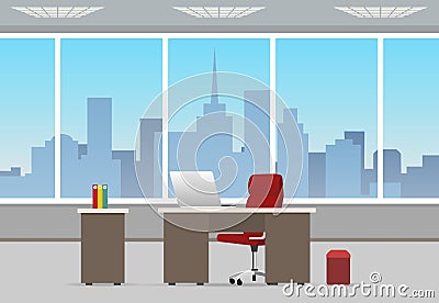Office room business interior Vector Illustration