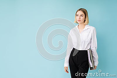 office routine elegant woman important documents Stock Photo