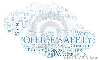 Office Safety word cloud. Stock Photo