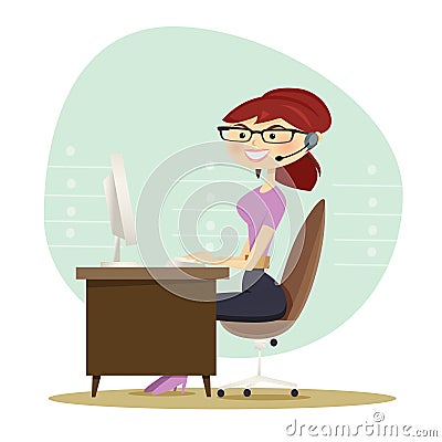 Office Secretary Vector Illustration