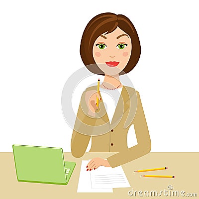 Office secretary Vector Illustration