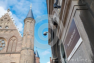 Office sign of the Dutch House of Representatives, The Hague, Ne Editorial Stock Photo