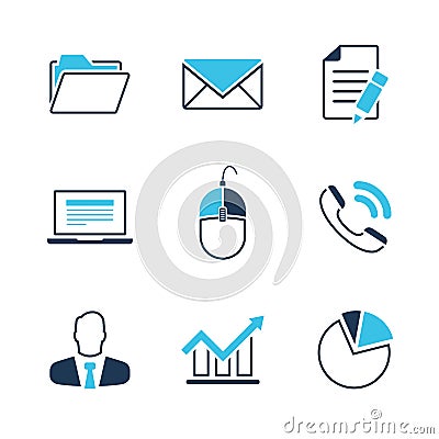 Office simple vector icon set Vector Illustration