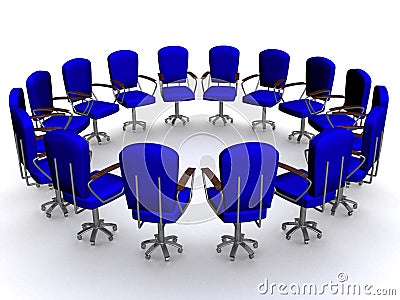 Office sixteen armchairs Stock Photo