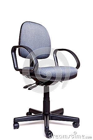 Office swivel chair side facing white background Stock Photo