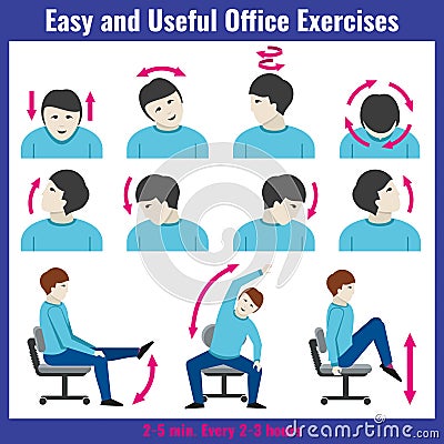 Office syndrome health care concept vector infographic Vector Illustration