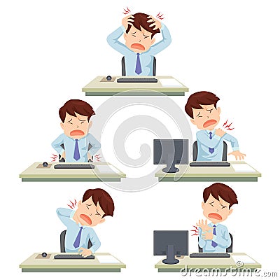 Office syndrome Vector Illustration