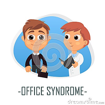 Office syndrome medical concept. Vector illustration. Cartoon Illustration