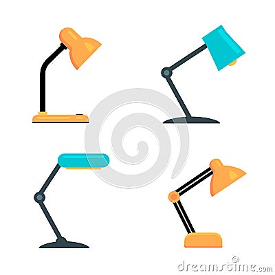 Office table desk lamp icon light. Desk lamp light bulb vector desktop office illustration design Vector Illustration