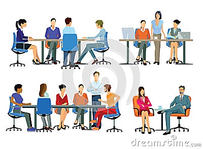 Office teams Vector Illustration