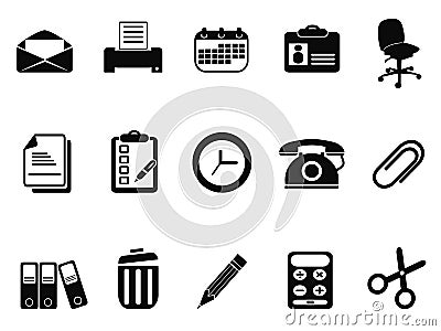 Office tools icons set Vector Illustration