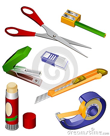 Office Tools Vector Illustration