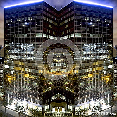 Office tower in San Diego California mirrored Stock Photo