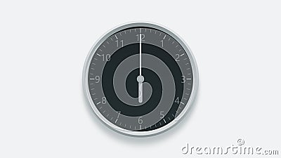 Office wall clock displays 6 oclock. 3D rendering Stock Photo