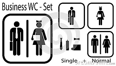 Office WC Set - vector Vector Illustration