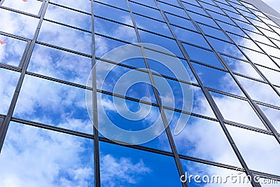 Office windows glass sky relection Stock Photo