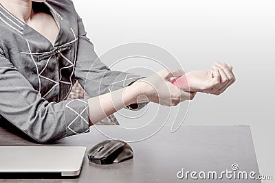 Carpal tunnel syndrome at left wrist Stock Photo